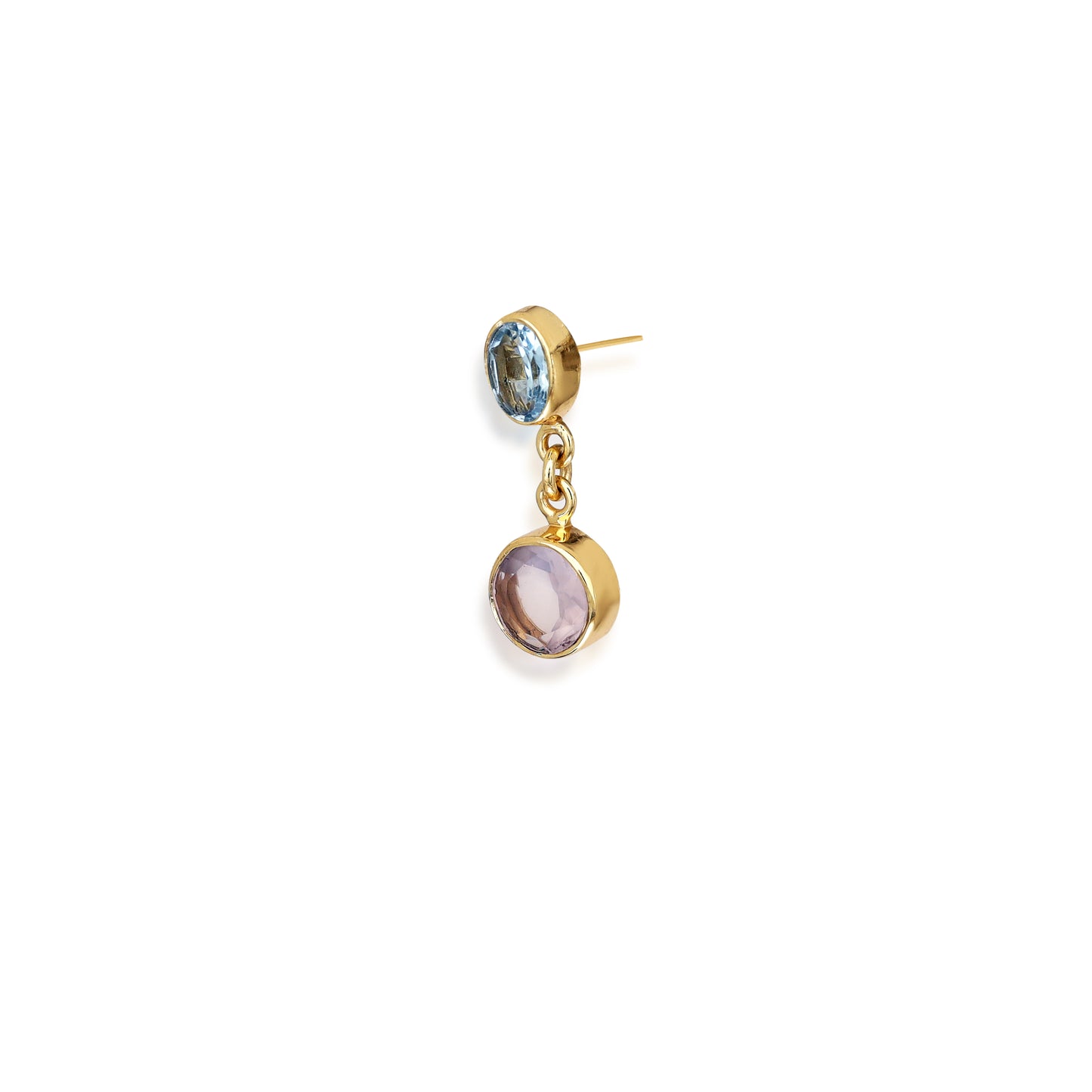 Blue Topaz and Rose Quartz Earrings