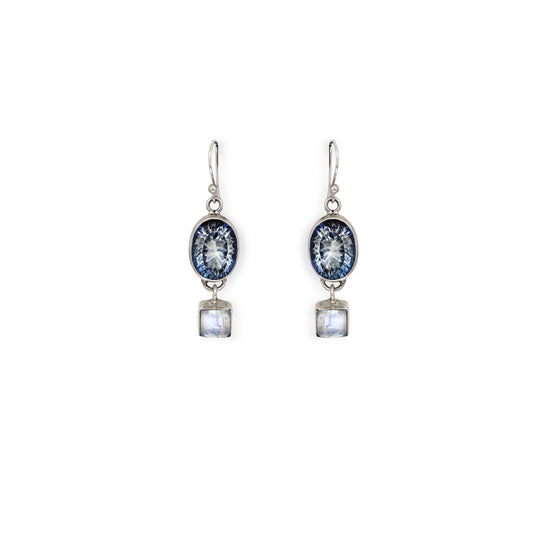 Kyanite and Moonstone Earrings