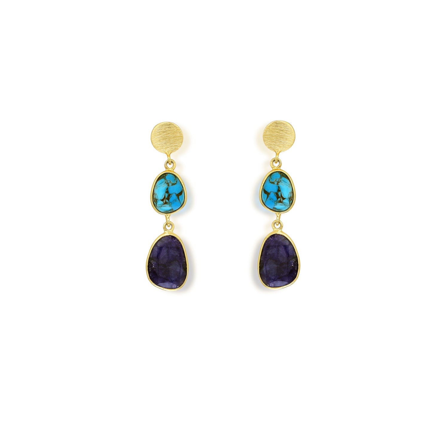 Turquoise and Lapis Lazuli Earrings