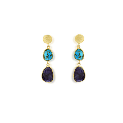 Turquoise and Lapis Lazuli Earrings