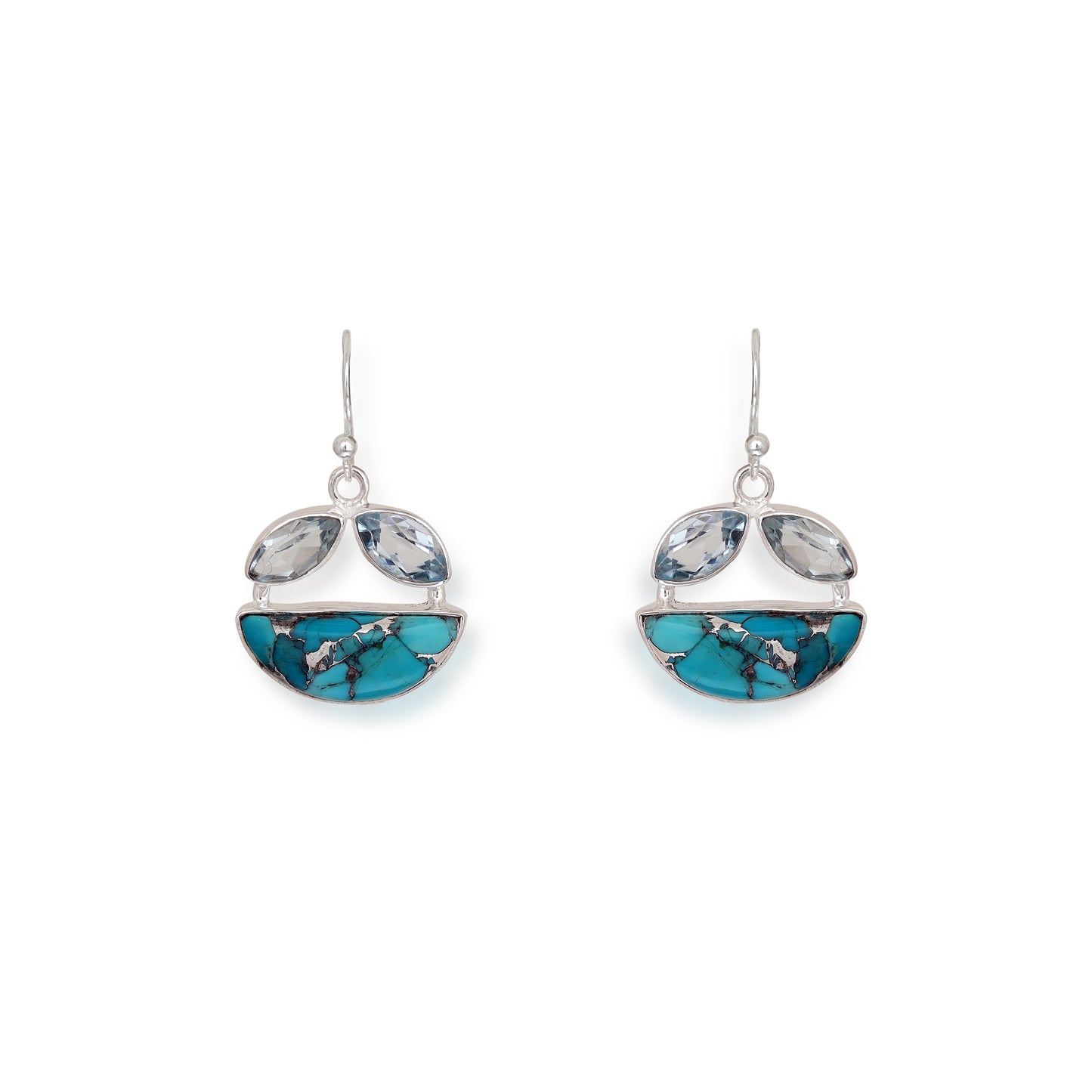 Blue Topaz and Turquoise Earrings