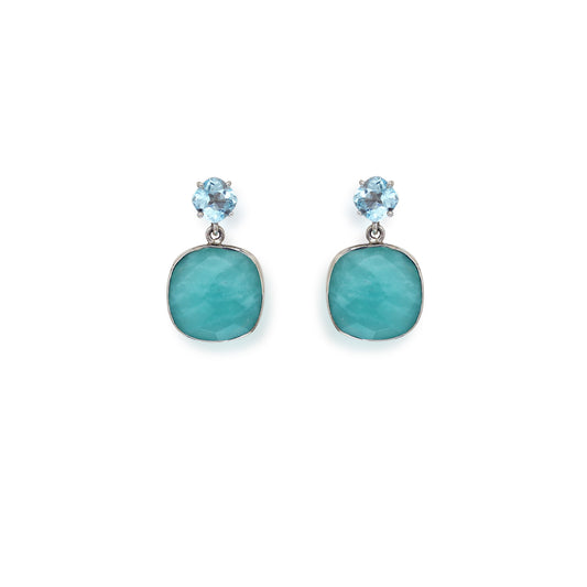 Blue Topaz and Aquamarine Earrings