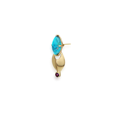 Turquoise and Garnet Earstuds