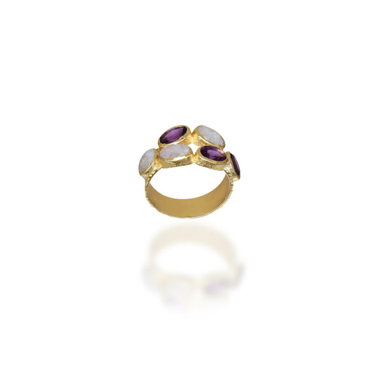 Amethyst and Moonstone Ring