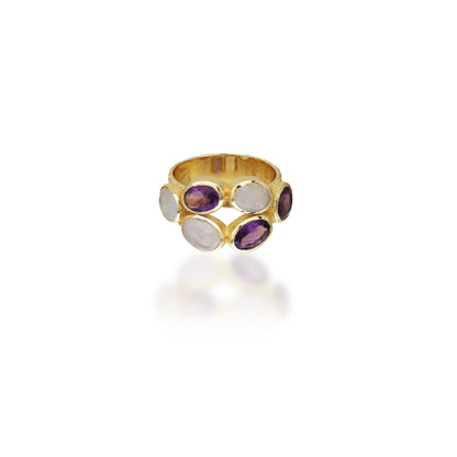 Amethyst and Moonstone Ring