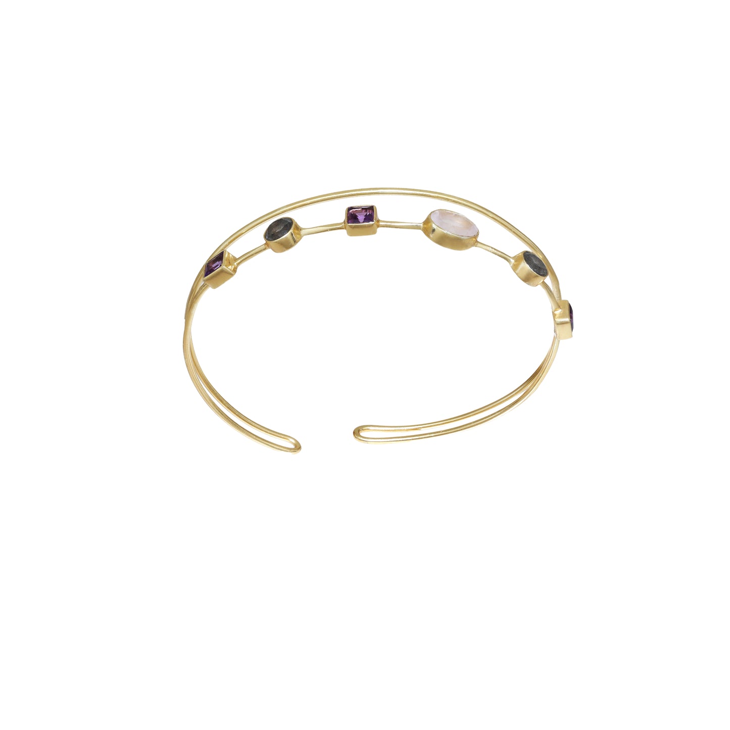Amethyst, Moonstone and Labradorite Bracelet