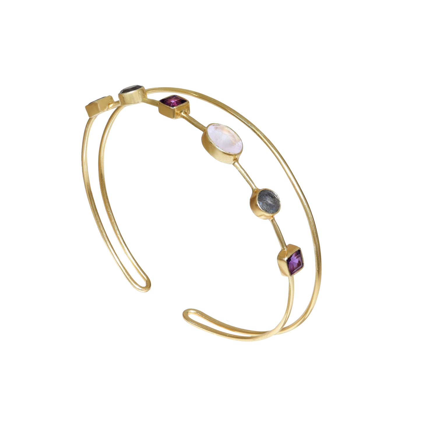 Amethyst, Moonstone and Labradorite Bracelet
