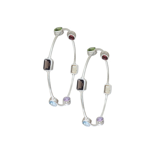 Multicolored Six Gemstone Bangle