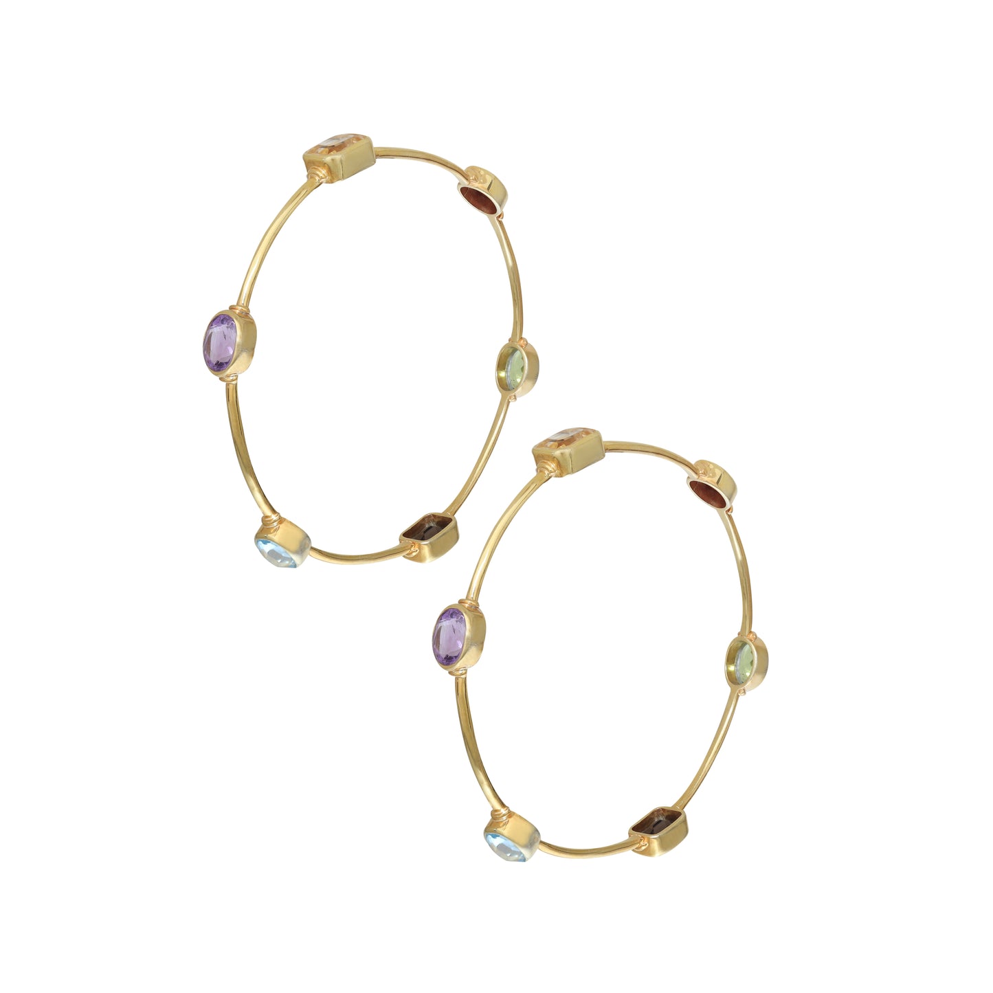 Multicolored Six Gemstone Bangle