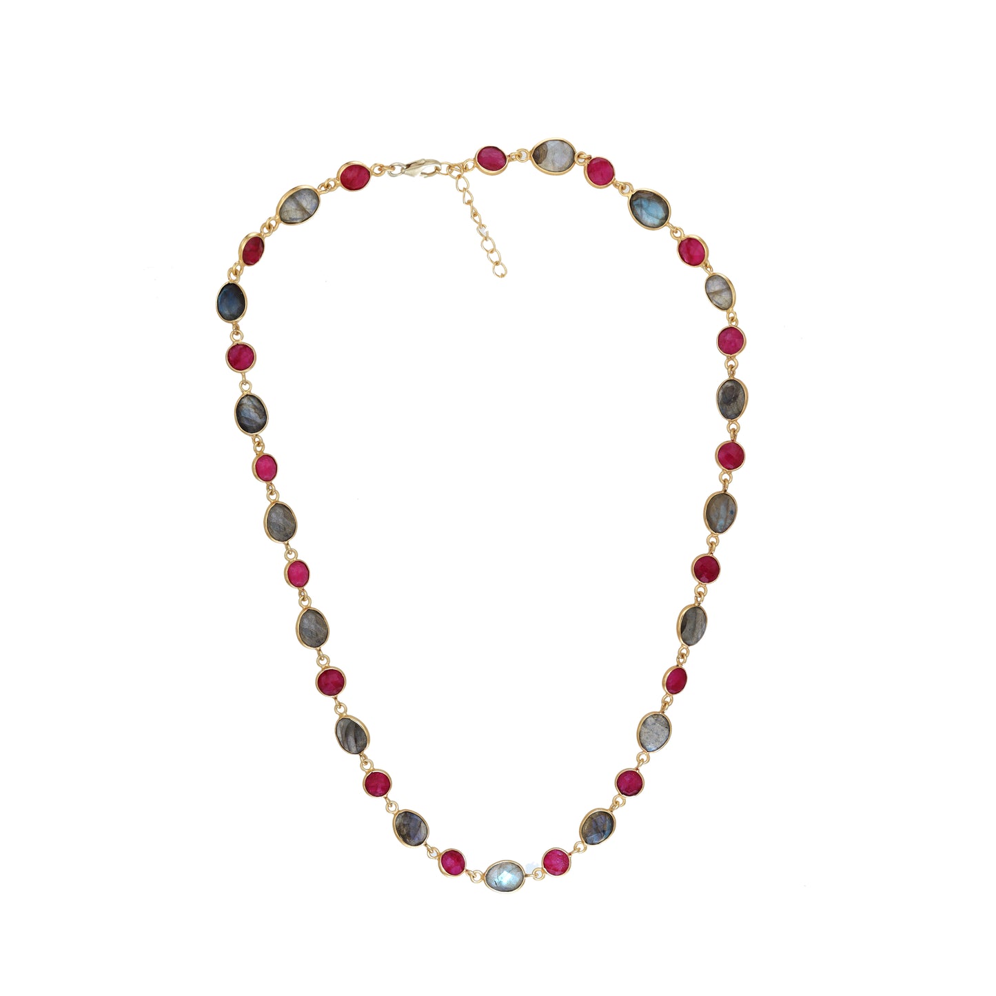 Labradorite and Ruby Necklace