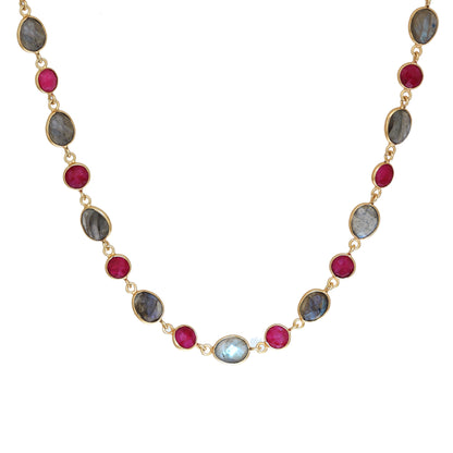 Labradorite and Ruby Necklace