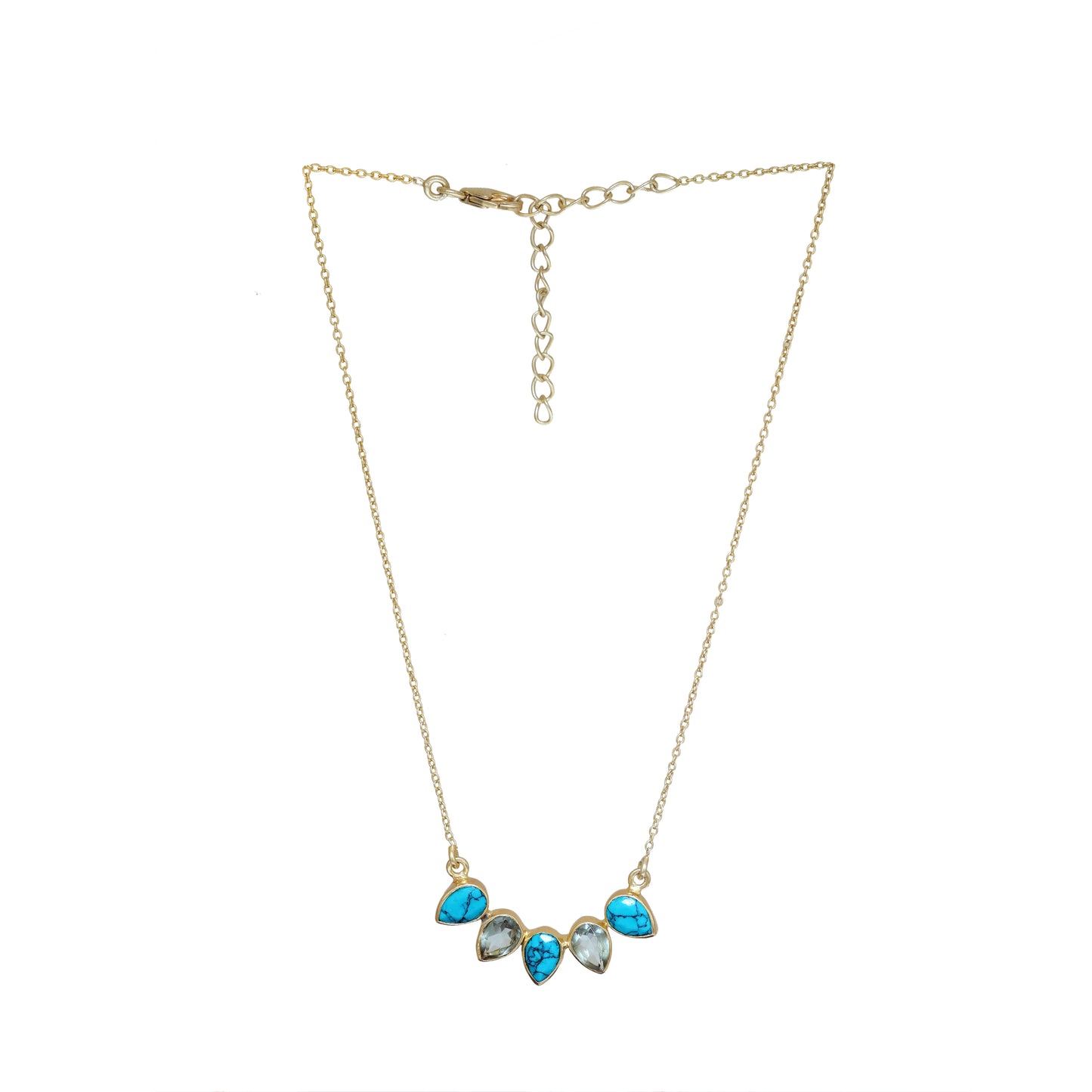 Turquoise and Blue Topaz Necklace