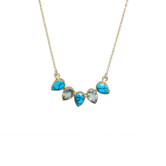 Turquoise and Blue Topaz Necklace